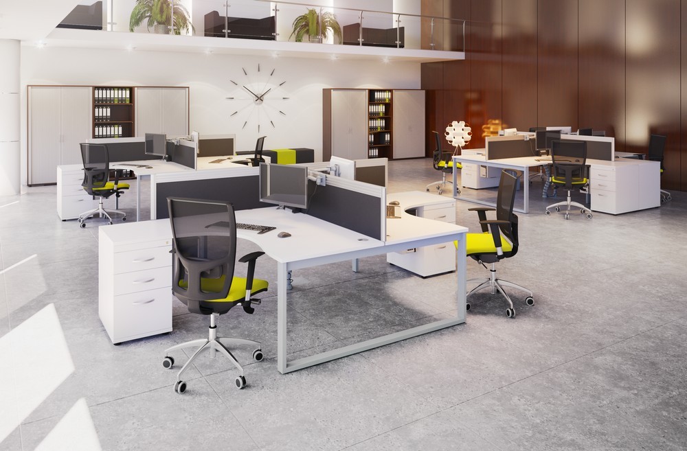 Switch 3200mm Twin Ergonomic Workstation with A Desk High Pedestal ...